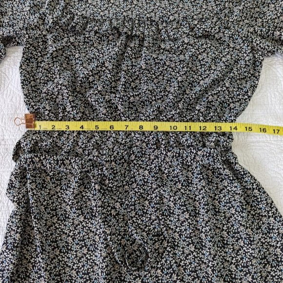 NWT Loft Floral Print Dress with ruffle detail and belted tie - Size 6 - Picture 10 of 10